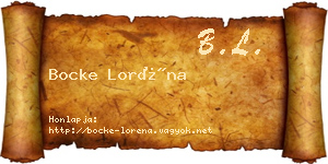 Bocke Loréna névjegykártya